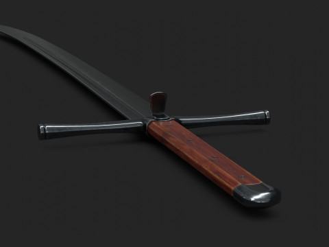 Kriegsmesser Sword Low-Poly Modello 3D