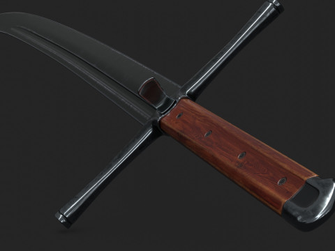 Kriegsmesser Sword Low-Poly Modello 3D