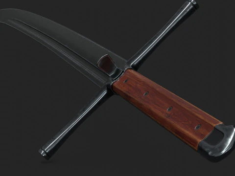 Espada Kriegsmesser Low-Poly Modelo 3D