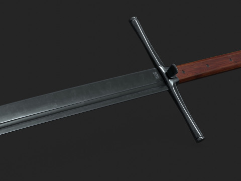 Kriegsmesser Sword Low-Poly Modello 3D