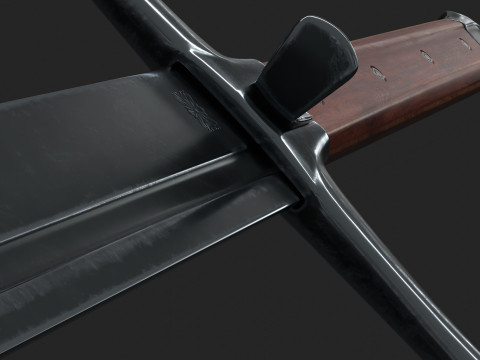 Kriegsmesser Sword Low-Poly Modello 3D