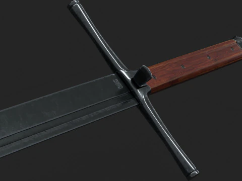 Espada Kriegsmesser Low-Poly Modelo 3D