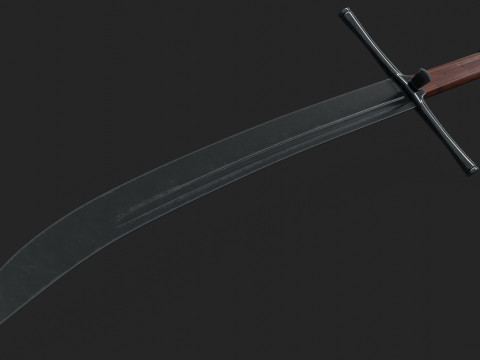 Kriegsmesser Sword Low-Poly Modello 3D