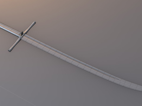 Kriegsmesser Sword Low-Poly Modello 3D