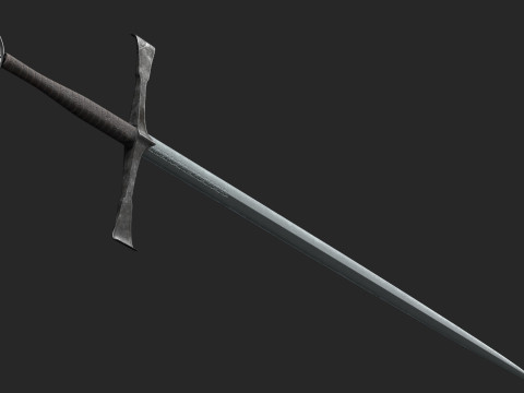 Irish Gallowglas Sword Low-Poly 3D Model