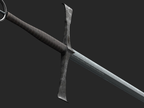 Irish Gallowglas Sword Low-Poly 3D Model