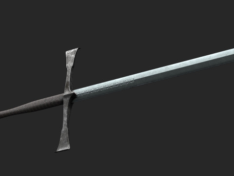 Irish Gallowglas Sword Low-Poly 3D Model