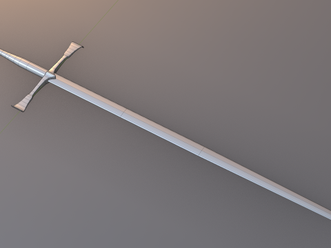 Irish Gallowglas Sword Low-Poly 3D Model