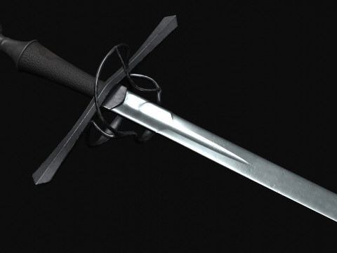 Saxon battlesword 1580s Low-poly Modello 3D