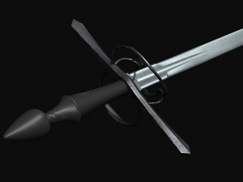 Saxon battlesword 1580s Low-poly 3D मॉडल