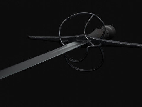 Saxon battlesword 1580s Low-poly 3D मॉडल