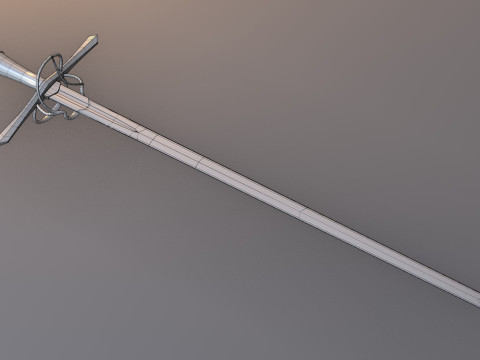Saxon battlesword 1580s Low-poly 3D मॉडल