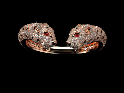 Panther diamound bracelet Modelo de Impressão 3D