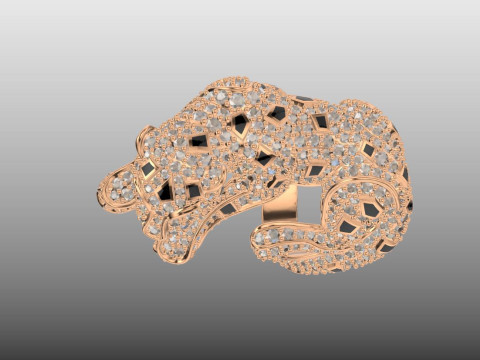 Panther diamound ring 3D Print Model