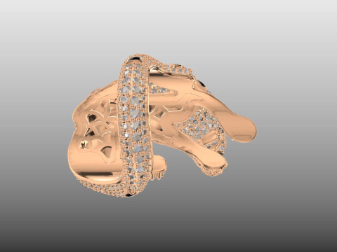 Panther diamound ring 3D Print Model