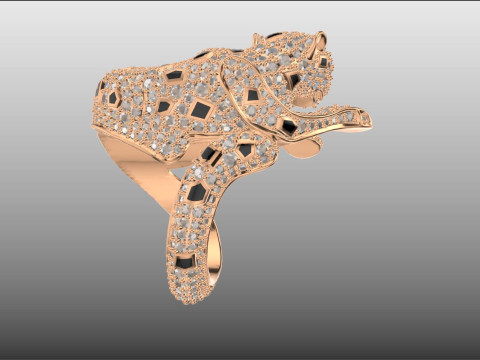 Panther diamound ring 3D Print Model