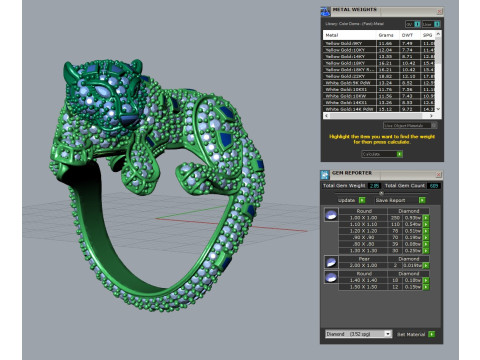 Panther diamound ring 3D Print Model