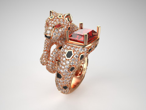 Panther ring diamound model Modelo de Impressão 3D