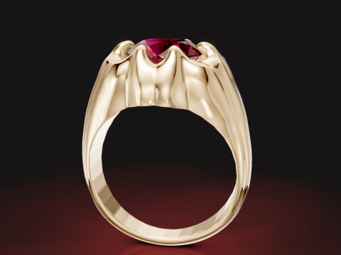 Yuvarlak Pırlanta Yüzük 3D Baskı Modeli