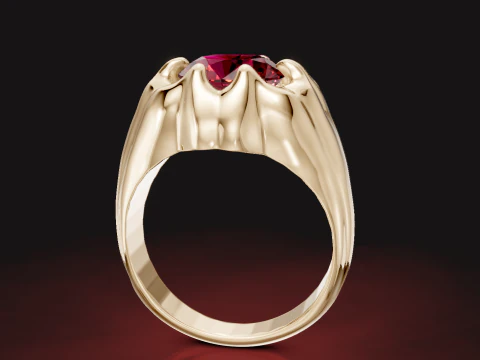 Round Brilliant Ring 3D Print Model
