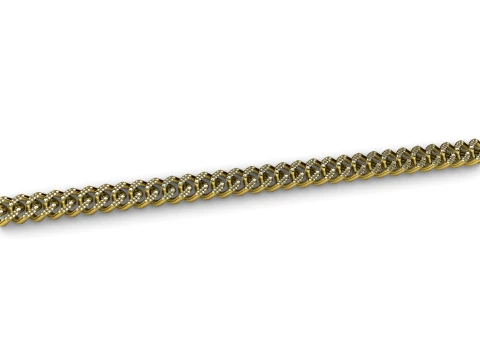 Diamond Cuban Chain with Lace Bottom Bracelet 3D Print Model