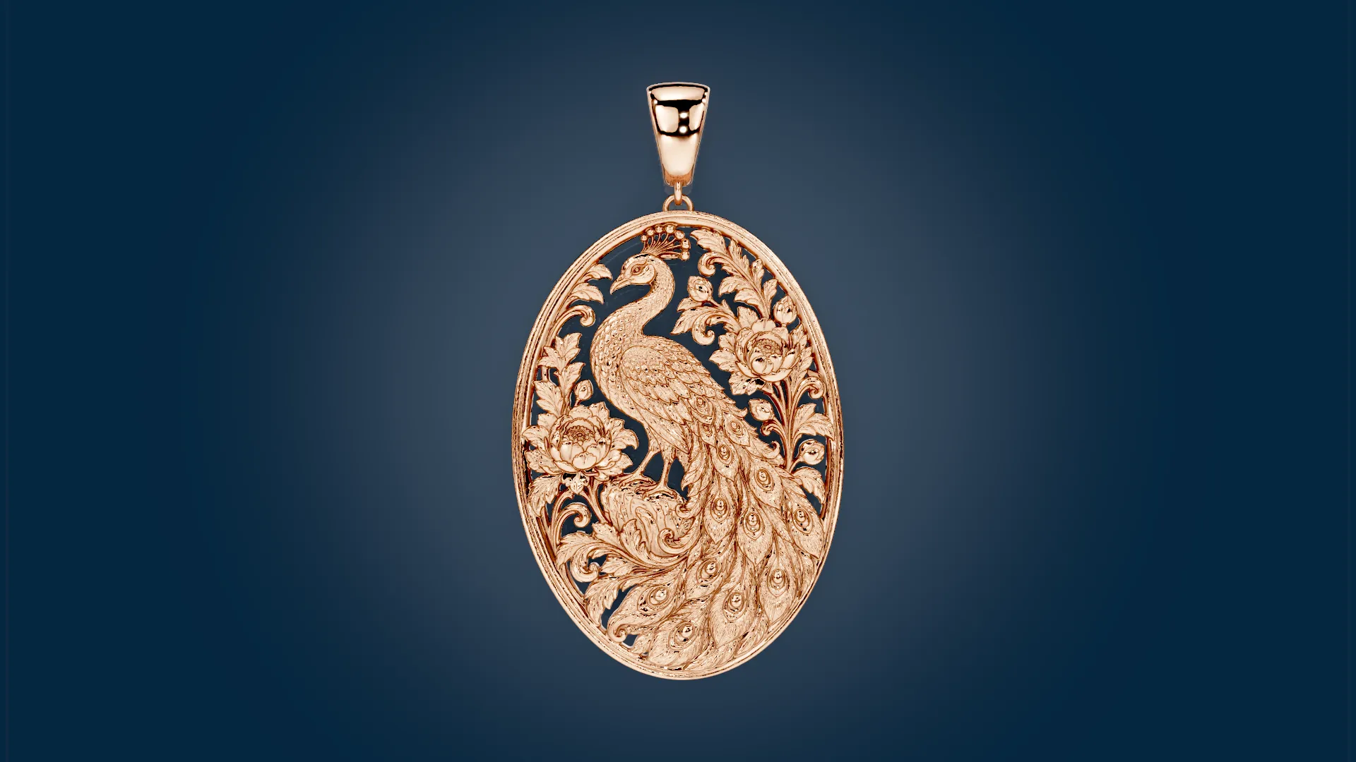 Raj Mayura Pendant 3D Model .c4d .max .obj .3ds .fbx .stl .blend 