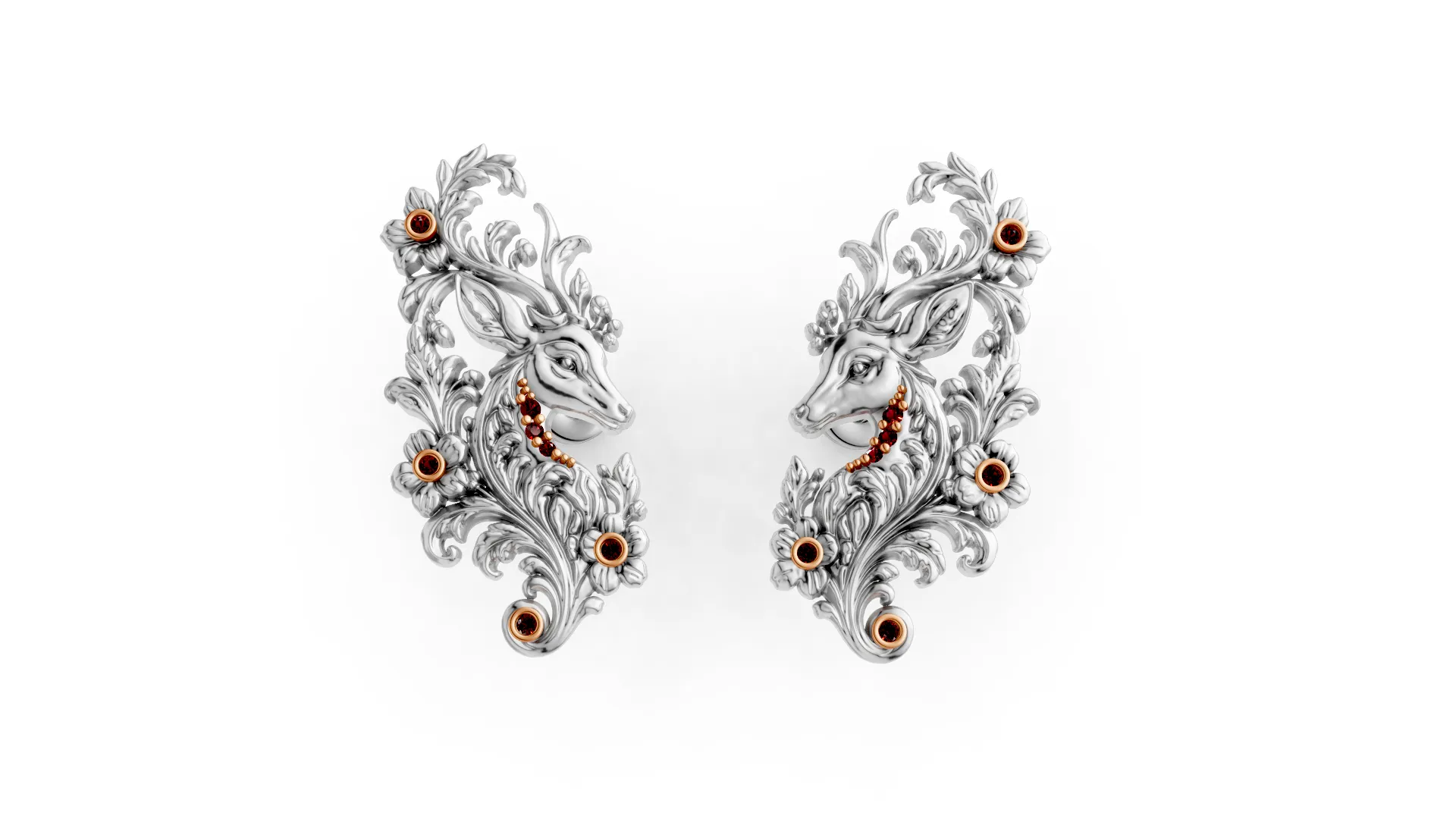 Hiran Lavanya Earrings 3D Model .c4d .max .obj .3ds .fbx .stl .blend 