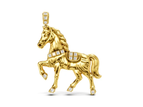 Princess Cut Royal Horse pendant 3Dモデル