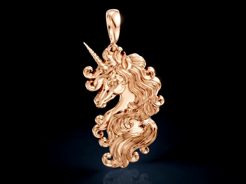 The Mystic Unicorn Charm 3D print model 3D Model