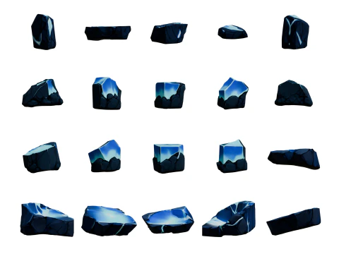Magic Stones 100 Pack Vol 1 3D Model