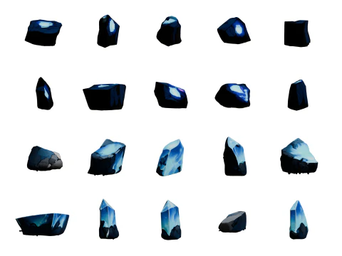 Magic Stones 100 Pack Vol 1 3D Model