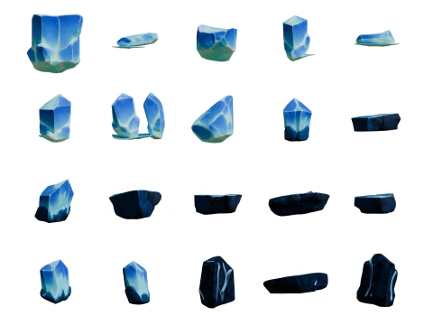 Magic Stones 100 Pack Vol 1 3D Model