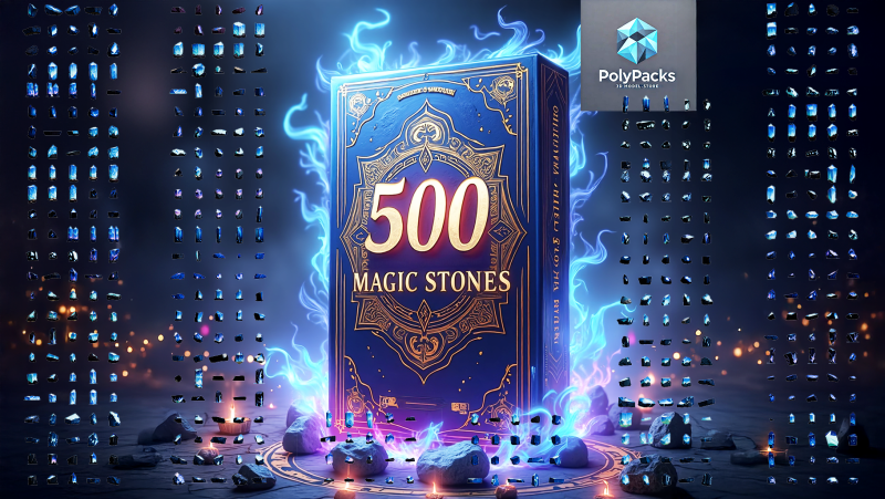 Magic Stones 500 Pack Vol 1 3D Model .c4d .max .obj .3ds .fbx .stl .blend