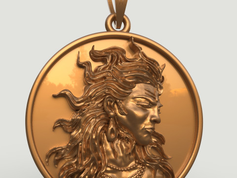 Shiv Pendent Model Cetak 3D