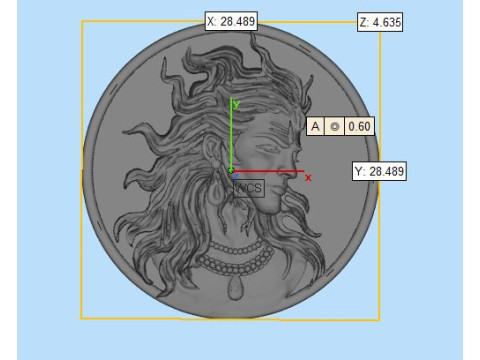 Shiv Pendent Model Cetak 3D