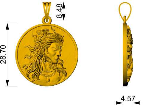 Shiv Pendent Model Cetak 3D