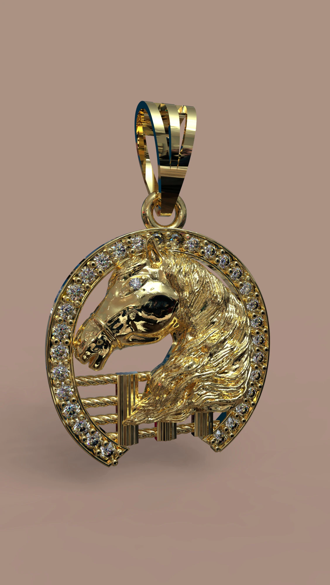 Horse Pendant 3D Print Model .c4d .max .obj .3ds .fbx .stl .blend 