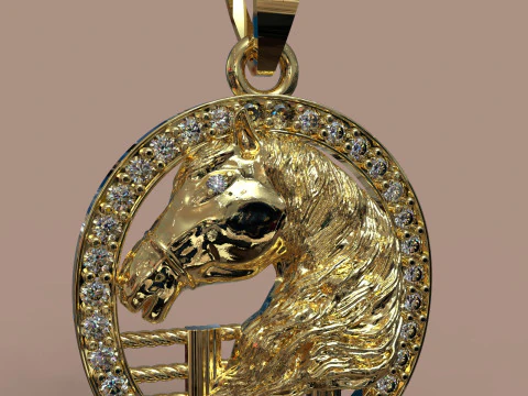 Pingente de Cavalo Modelo de Impressão 3D