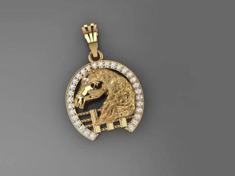 Horse Pendant 3D Print Model