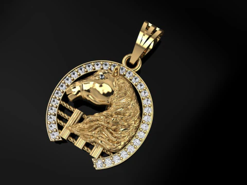 Horse Pendant 3D Print Model