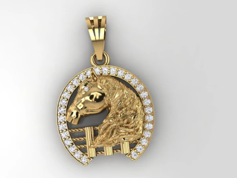 Horse Pendant 3D Print Model