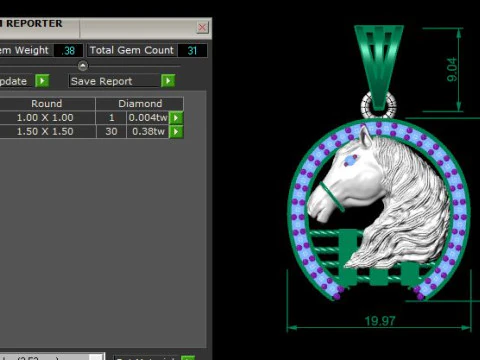 Horse Pendant 3D Print Model