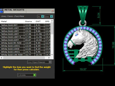 Horse Pendant 3D Print Model
