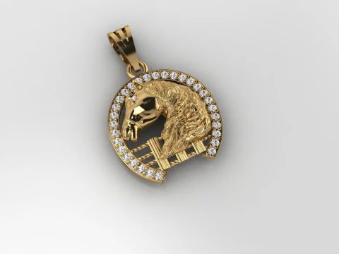 Horse Pendant 3D Print Model
