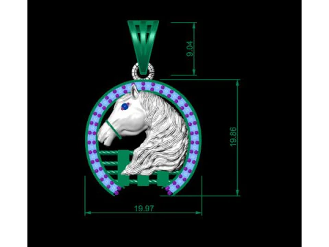 Horse Pendant 3D Print Model