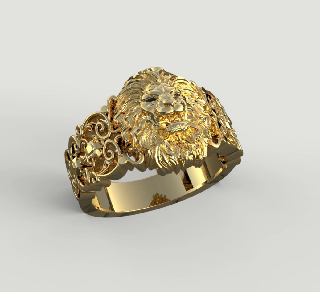 Lion ring 3D Print Model .c4d .max .obj .3ds .fbx .stl .blend 