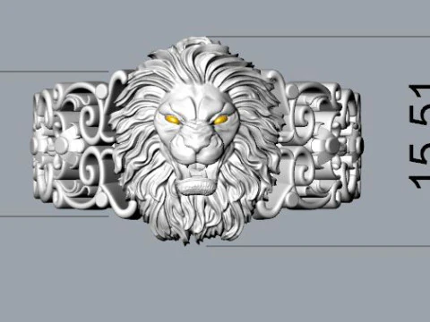 Lion ring 3D Print Model