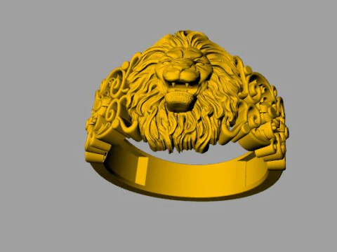 Lion ring 3D Print Model