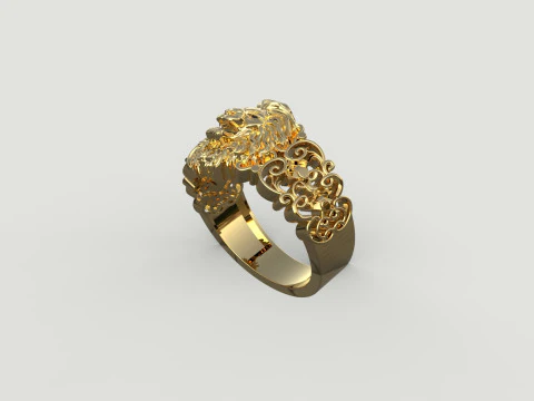 Lion ring 3D Print Model