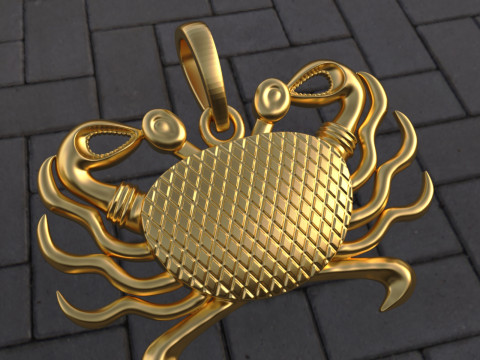 Crab pendant 3Dプリントモデル